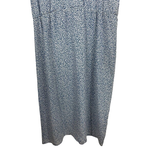 VTG 80s Joy Gordon Midi Blue White Semi Sheer Short Sleeve Nautical Dress 12 - Picture 4 of 12